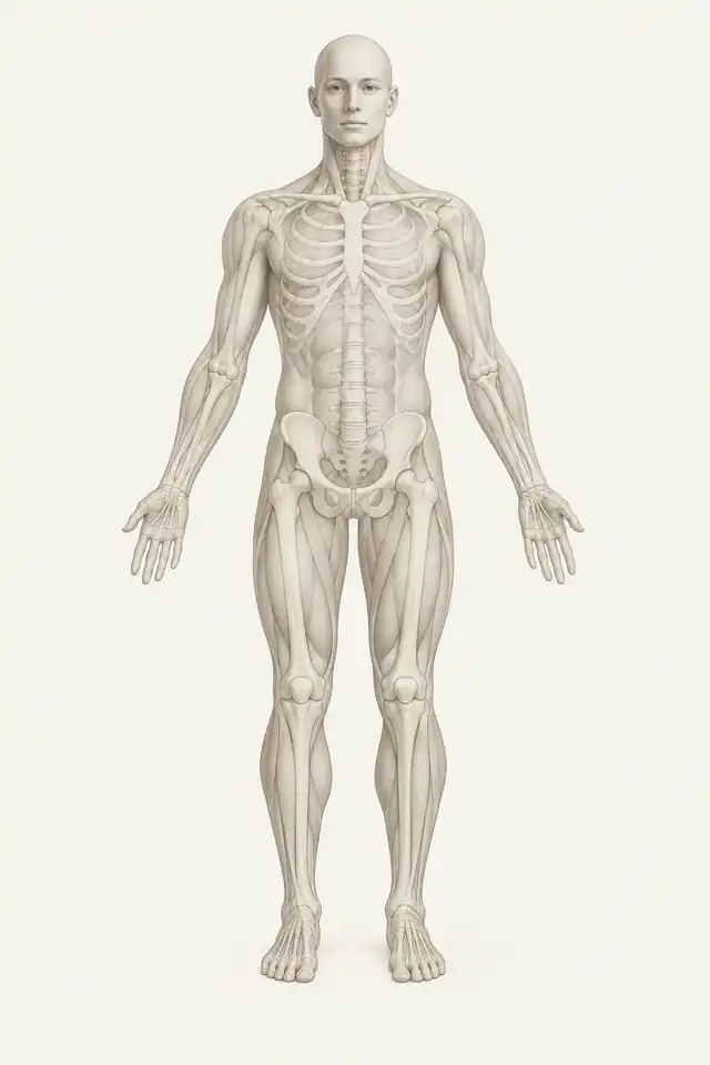 Ilustración anatómica del cuerpo humano con las zonas que trata cada unidad de AV Medical Group